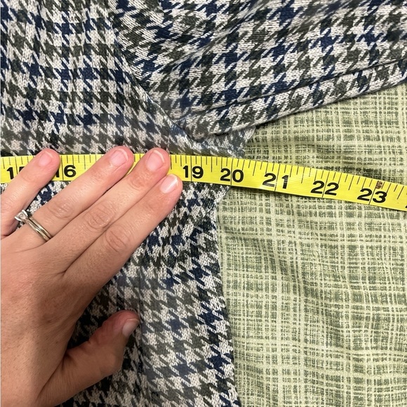 Lands' End Green and Blue Houndstooth Blazer Classic Notched Lapel - Picture 12 of 13